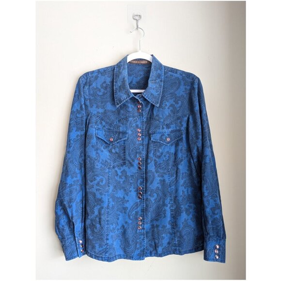 Double D Ranch Paisley Print western button up blouse - Picture 1 of 9